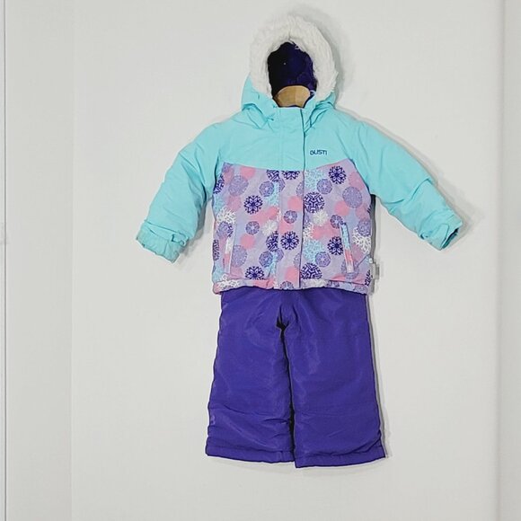 Gusti Light Blue Purple Snowflake Pattern Toddler Snowsuit Winter Set Size 24M - Picture 1 of 15
